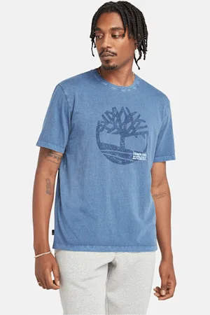Timberland Camiseta teñida en prenda con logotipo Merrymack River para hombre en oscuro