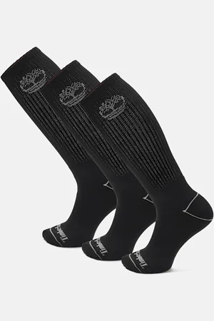 Timberland Paquete de tres pares de calcetines altos Bowden Tree totalmente acolchados en negro