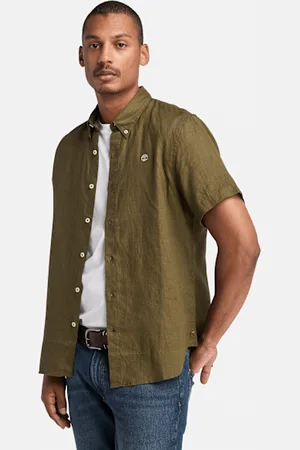 Timberland Camisa de lino Mill Brook de manga corta para hombre en