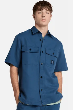 Timberland Sobrecamisa militar de lino y algodón para hombre en oscuro