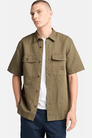 Timberland Sobrecamisa militar de lino y algodón para hombre en