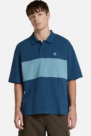 Timberland Polo de rugby con diseño de bloques de color para hombre en oscuro