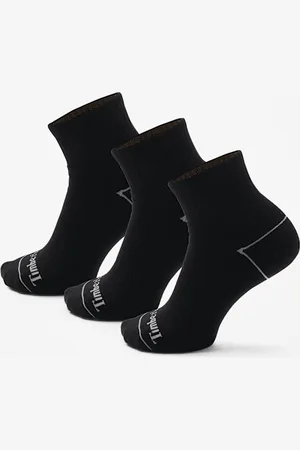 Timberland Paquete de 3 pares de calcetines Bowden completamente acolchados de media caña en negro