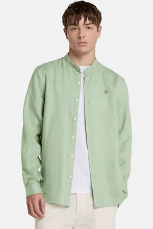 Timberland Camisa de cuello coreano Mill Brook de lino para hombre en