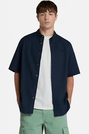 Timberland Camisa de manga corta en popelina elástica para hombre en oscuro