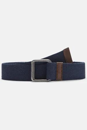 Timberland Cinturón de tela de 40 mm de ancho con hebilla cuadrada para hombre en oscuro