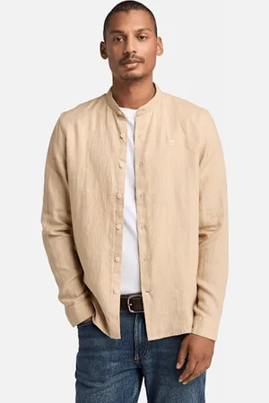 Timberland Camisa de cuello coreano Mill Brook de lino para hombre en