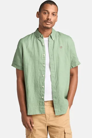 Timberland Camisa de lino Mill Brook de manga corta para hombre en claro