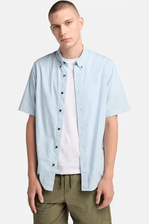 Timberland Camisa de manga corta en popelina elástica para hombre en claro