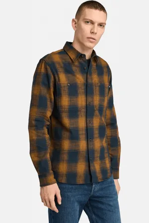 Timberland Camisa de franela gruesa Windham para hombre en azul marino/