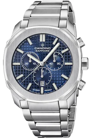 Candino Reloj Suizo Para Hombre, Colección Chronos Guilloché Color Azul C4746/2