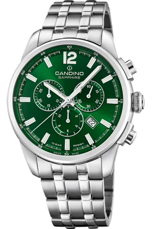 Candino Reloj Swiss Gents Sport C4744/3 Verde Correa De Acero Inoxidable 316l, Hombre