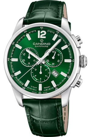Candino Reloj Swiss Gents Sport C4745/3 Verde Correa De Cuero, Hombre