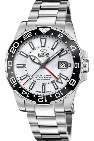 Jaguar Reloj Suizo Ceramic Gmt Blanco Para Hombre. J1011/1