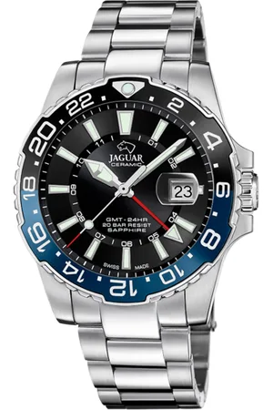 Jaguar Reloj Suizo Ceramic Gmt Azul Para Hombre. J1011/4