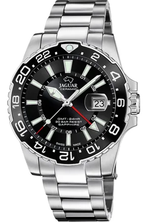 Jaguar Reloj Suizo Ceramic Gmt Negro Para Hombre. J1011/6