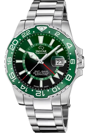Jaguar Reloj Suizo Ceramic Gmt Verde Para Hombre. J1011/3