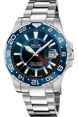 Jaguar Reloj Suizo Ceramic Gmt Azul Para Hombre. J1011/2