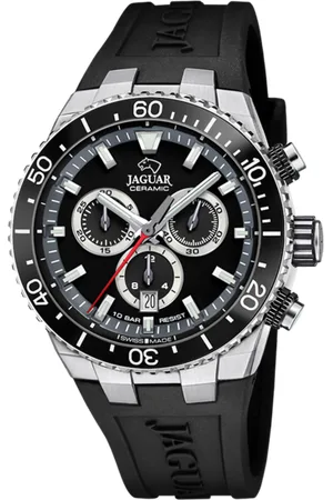 Jaguar Reloj Swiss Made Ceramic J1021/3 Negro Correa De Caucho, Hombre
