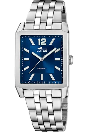 Lotus Reloj Square Series 18983/2 Azul Correa De Acero Inoxidable 316l, Hombre