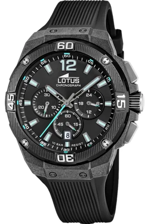 Lotus Reloj Chrono 18975/3 Negro Correa De Caucho, Hombre