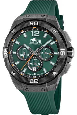Lotus Reloj Chrono 18975/2 Verde Correa De Caucho, Hombre