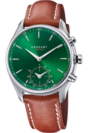 Kronaby Reloj Sekel S3781/1 Verde Correa De Piel, Hombre