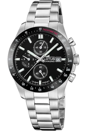 Lotus Reloj Chrono 18994/8 Negro Correa De Acero Inoxidable 316l, Hombre