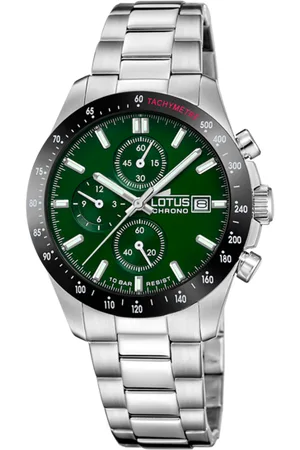 Lotus Reloj Chrono 18994/7 Verde Correa De Acero Inoxidable 316l, Hombre