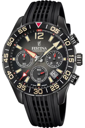 Festina Reloj Timeless Chronograph F20518/3 Negro Correa De Caucho, Hombre