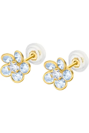 TIME ROAD Pendientes Flor Lg00303 Oro, Mujer