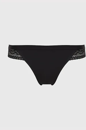 Tommy Hilfiger Tanga con paneles de encaje y logo