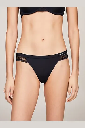 Tommy Hilfiger Tanga con paneles de encaje y logo