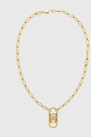 Tommy Hilfiger Collar con colgante chapado en oro