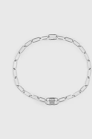 Tommy Hilfiger Collar de cadena corta de acero inoxidable TH Monogram
