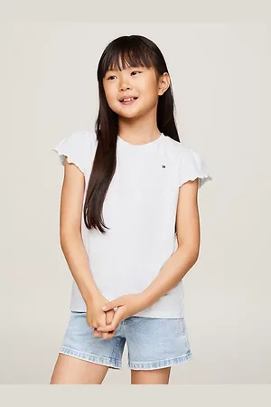 Tommy Hilfiger Camiseta slim con mangas de volantes