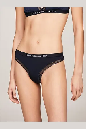 Tommy Hilfiger Tanga con logo y encaje tonales