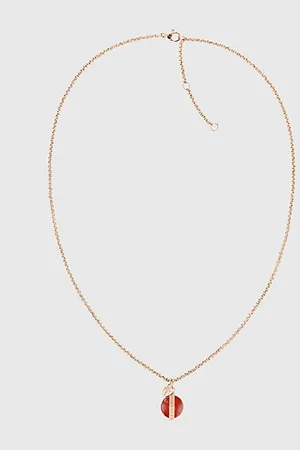 Tommy Hilfiger Collar chapado en oro rosa con cornalina