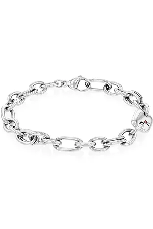 Tommy Hilfiger Pulsera de acero con eslabones a contraste