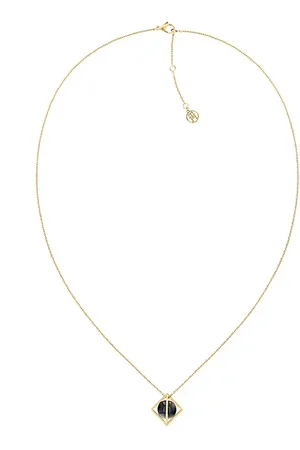 Tommy Hilfiger Collar chapado en oro con orbe de ónice