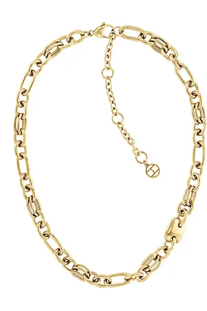 Tommy Hilfiger Collar de eslabones chapado en oro