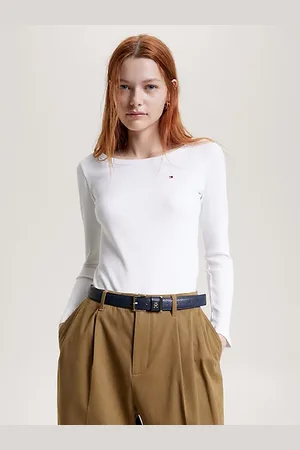 Tommy Hilfiger Camiseta slim acanalada de manga larga