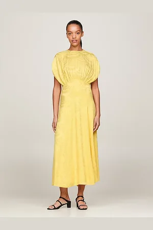 Tommy Hilfiger Vestido largo de jacquard festoneado de vuelo