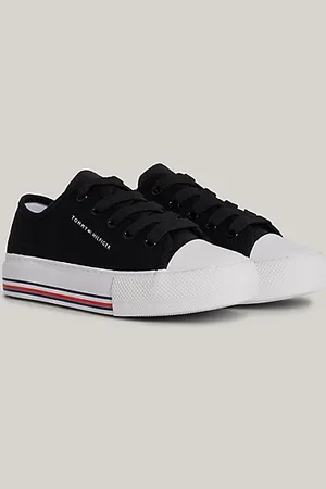 Tommy Hilfiger Zapatillas de lona con cordones y purpurina