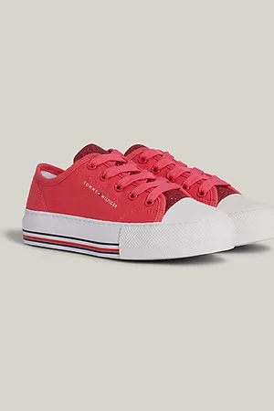 Tommy Hilfiger Zapatillas de lona con cordones y purpurina