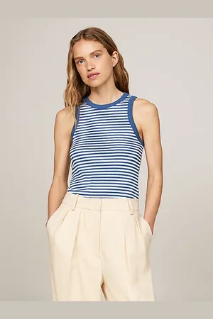 Tommy Hilfiger Camiseta acanalada de rayas sin mangas