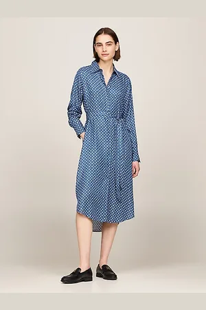 Tommy Hilfiger Vestido camisero hasta la rodilla con logo