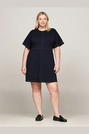 Tommy Hilfiger Vestido Curve Global Stripe de corte evasé