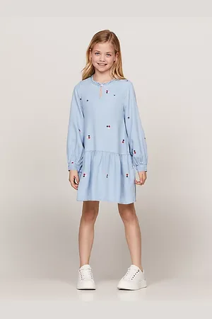 Tommy Hilfiger Vestido de corte evasé con bordado floral