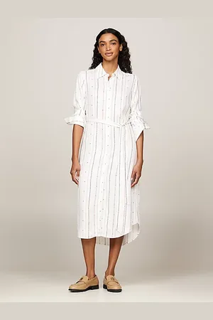 Tommy Hilfiger Vestido camisero hasta la rodilla con logo